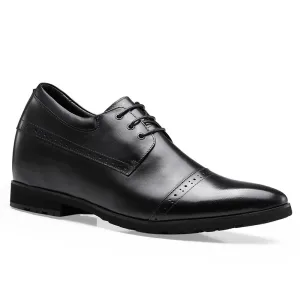 10CM / 3.94 Inches CMR CHAMARIPA Premium Black Derby Elevator Dress Shoes
