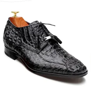 7 CM/2.76 Inches CMR CHAMARIPA Men's Exotic Crocodile Leather Derby Shoes
