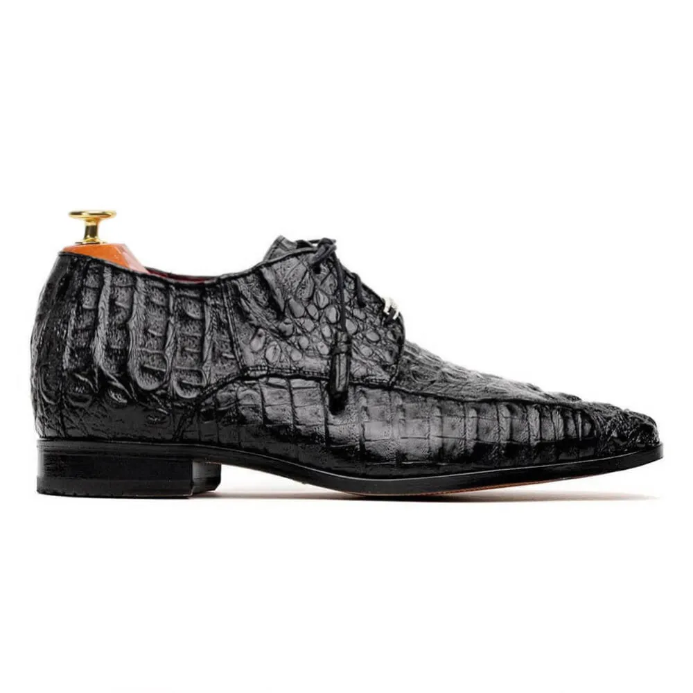 7 CM/2.76 Inches CMR CHAMARIPA Men's Exotic Crocodile Leather Derby Shoes