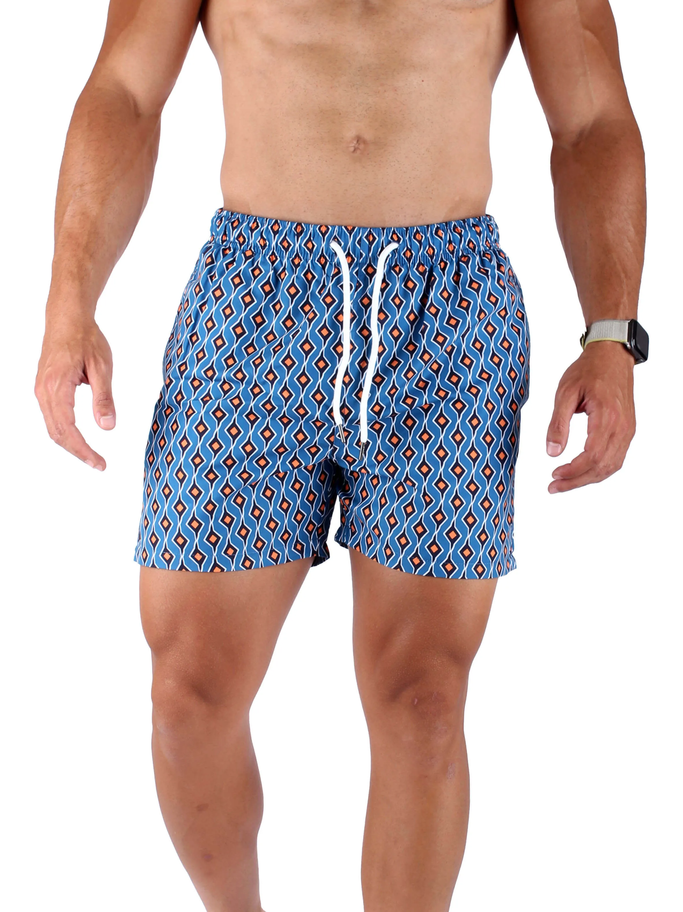 AQUA Swim Shorts Abstract - Light Blue
