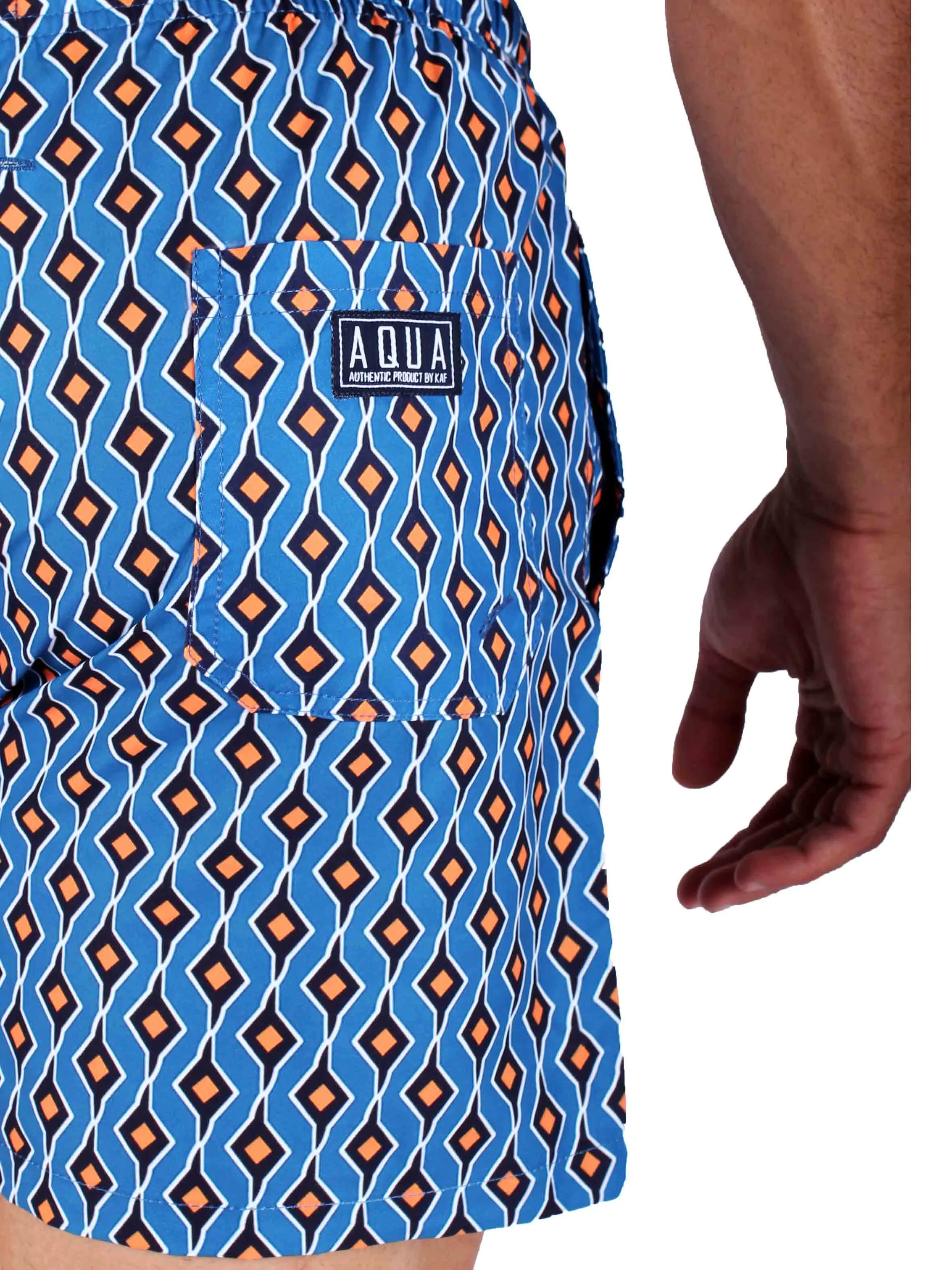 AQUA Swim Shorts Abstract - Light Blue