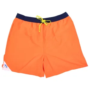 DryFins Men's Swim Trunks with Compression Liner in Sunset Orange and Navy