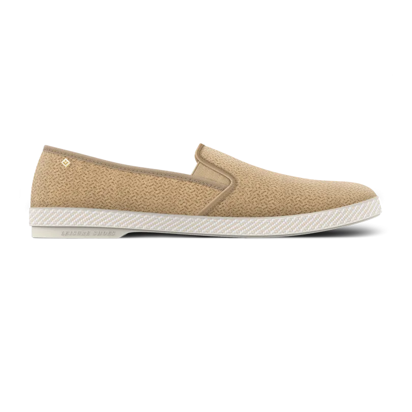 Embossed Suede Loafer: Light Tan