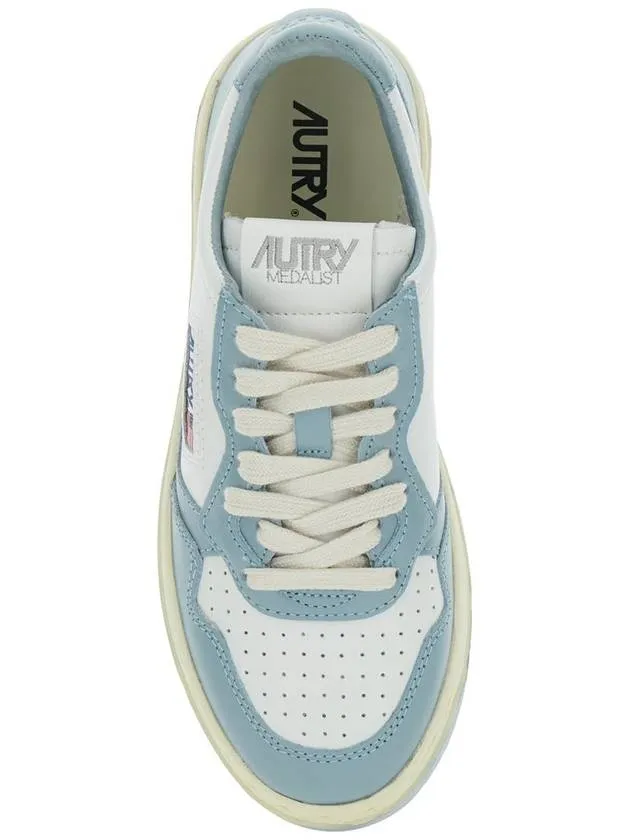 'Medalist' Light-Blue Low Top Sneakers With Logo Patch In Leather Woman