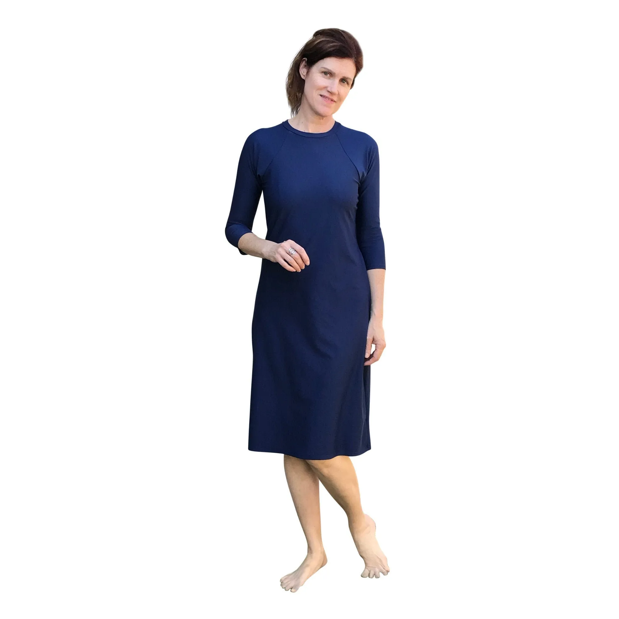 Modest Swim Dress. Tznius Swimwear. Tzniut. Jewish Swimsuit. Islamic Swimwear. Burkini. Muslim Swim. Navy Blue Modest Full Cover Swim Dress