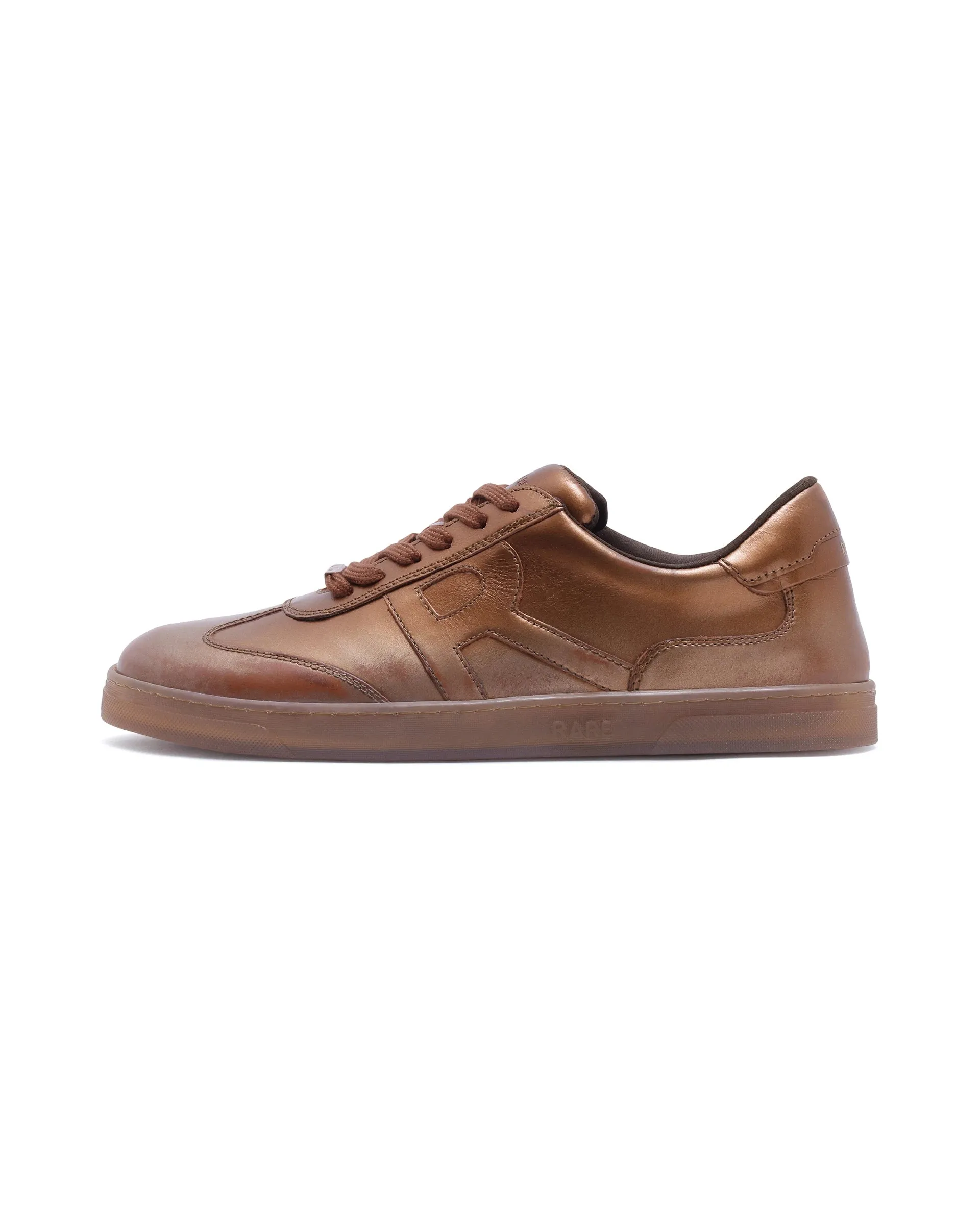Rare Rabbit Men Mercure Metallic Copper Lace-Up Closure Shoes