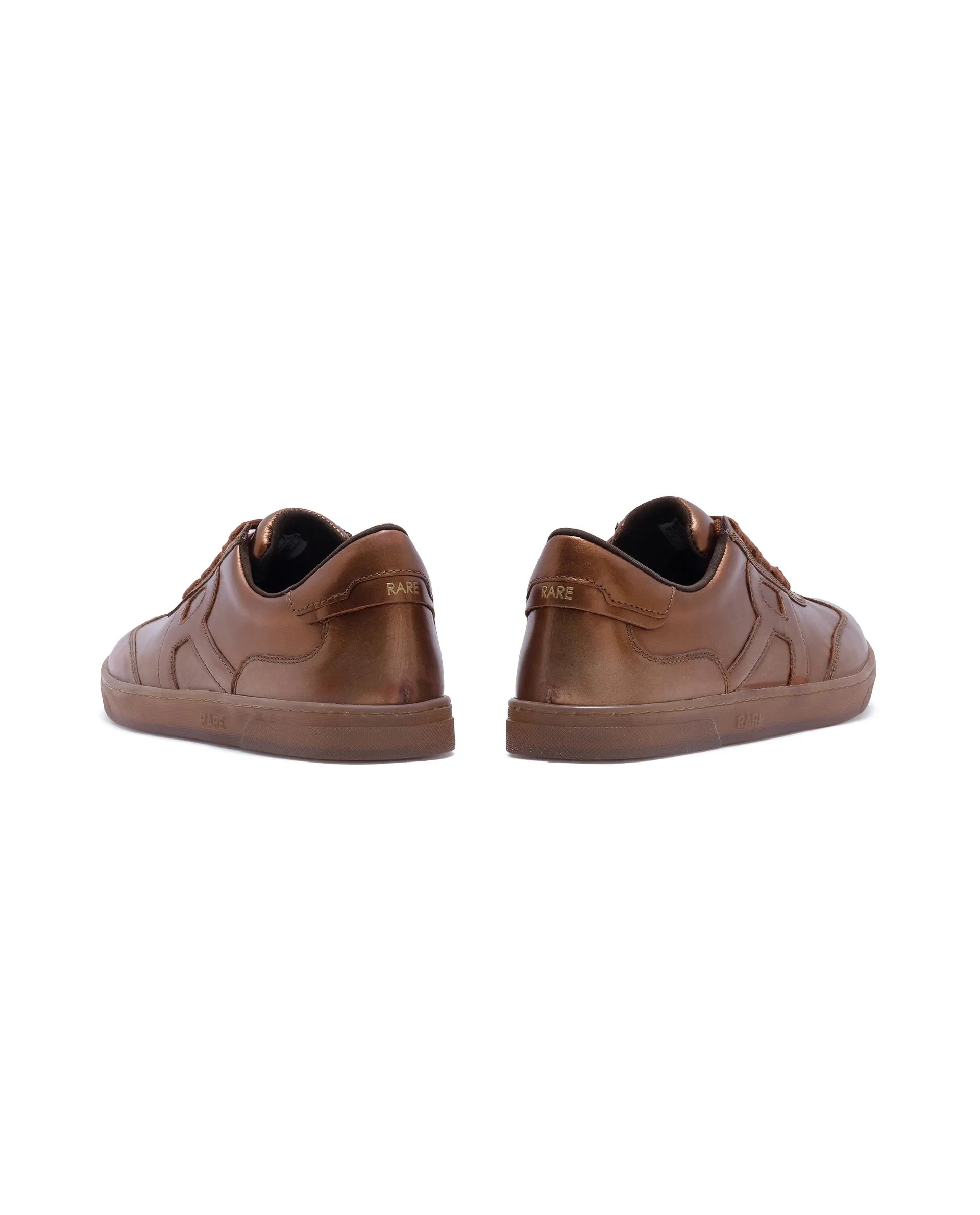Rare Rabbit Men Mercure Metallic Copper Lace-Up Closure Shoes
