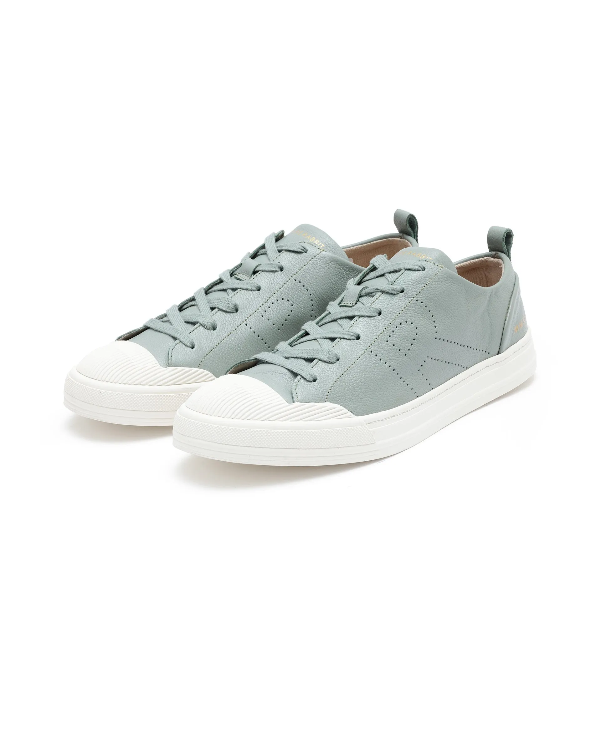 Rare Rabbit Mens Sauron Pro Sage Premium Milled Leather Lace Up Low Top Round Toe Sneaker Shoes