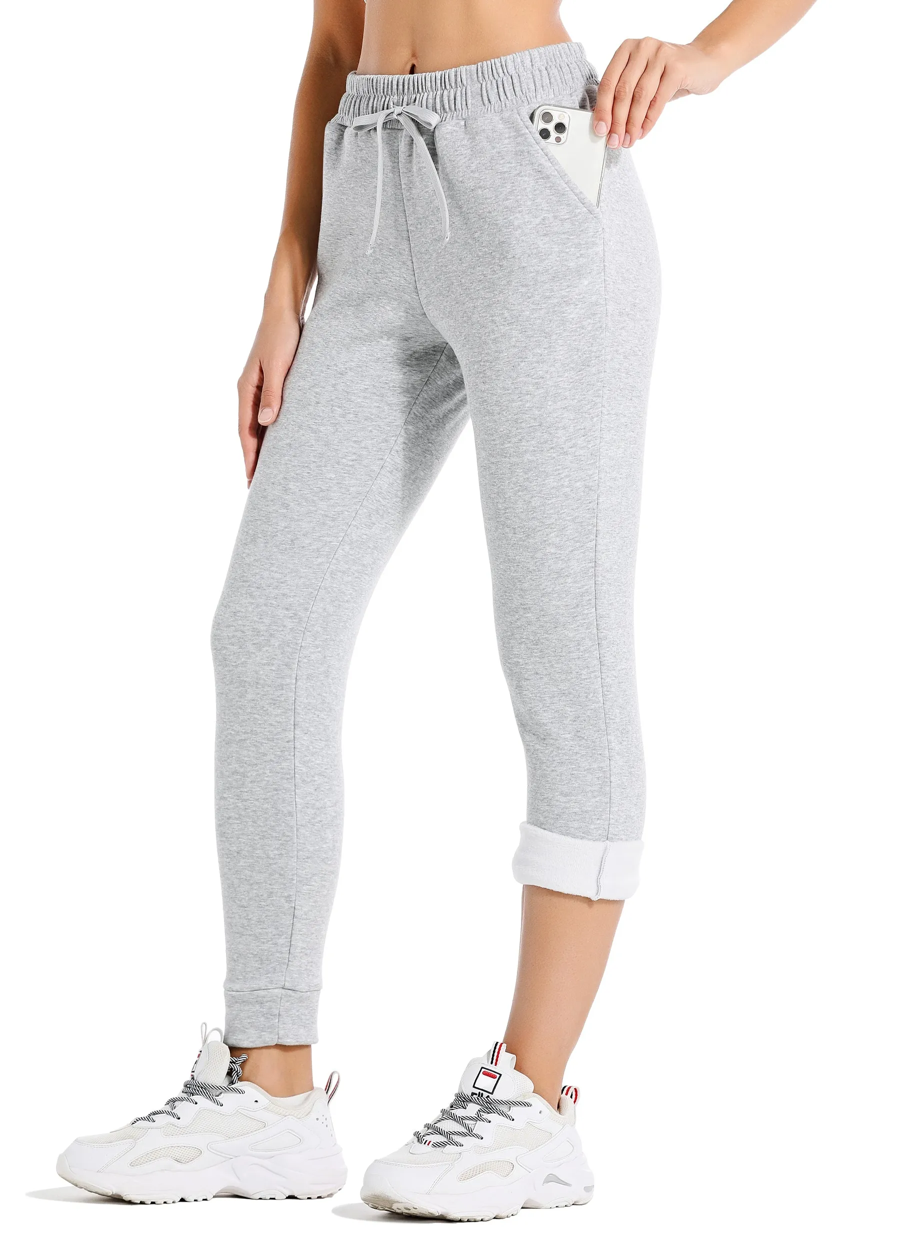 Women's Fleece Sweatpants Warm Sherpa Lined